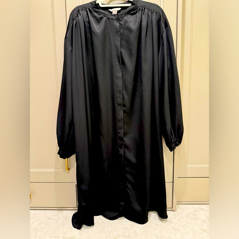 Black H&M button front full length dress.